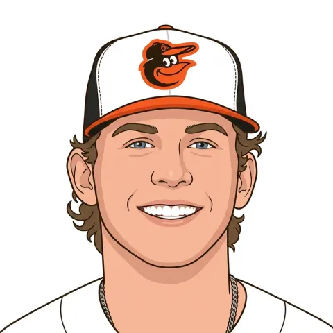 An illustrated portrait of Adley Rutschman.