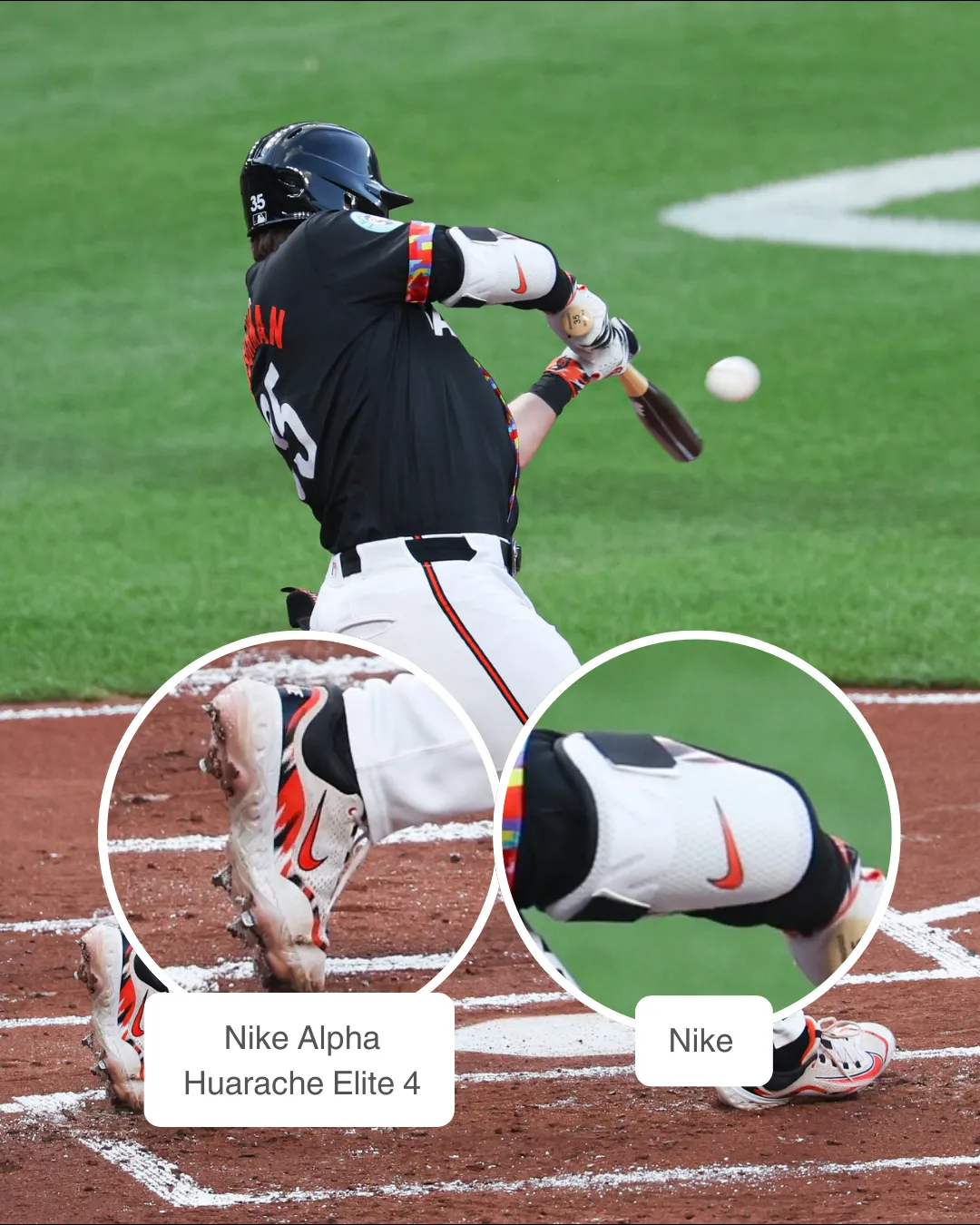 Adley Rutschman wearing his Victus bat and Nike cleats