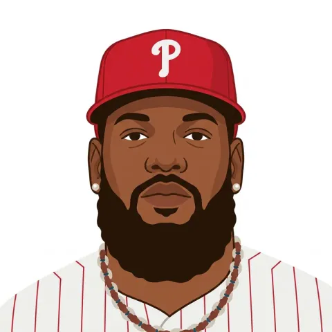 An illustrated portrait of Adolis Garcia.