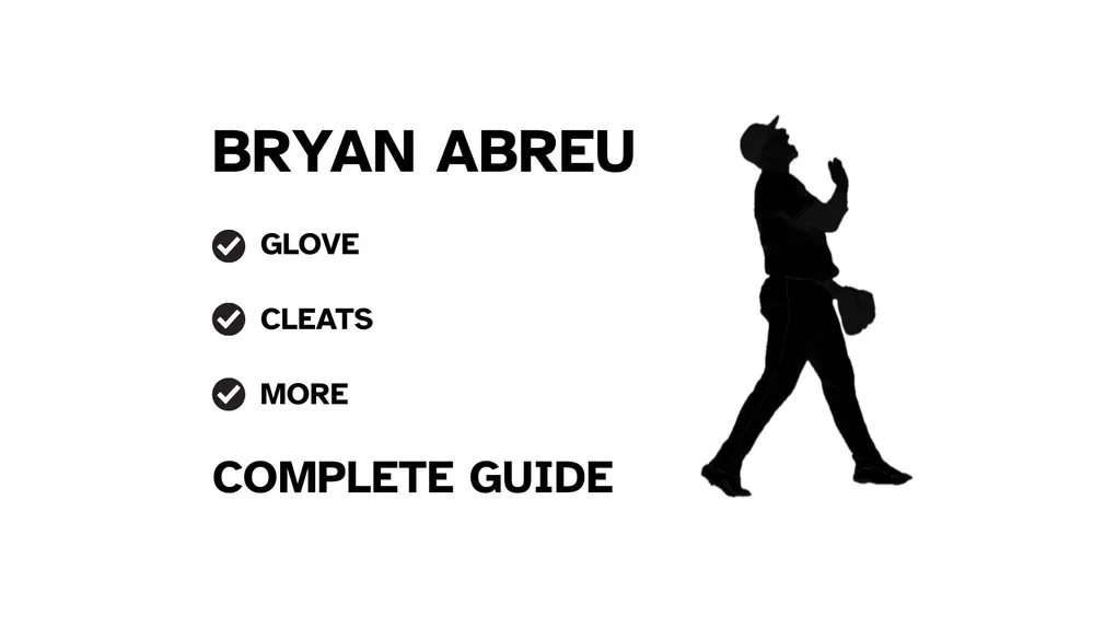 A guide to Bryan Abreu's baseball pitching gear, featuring his name and a showcase of his equipment.