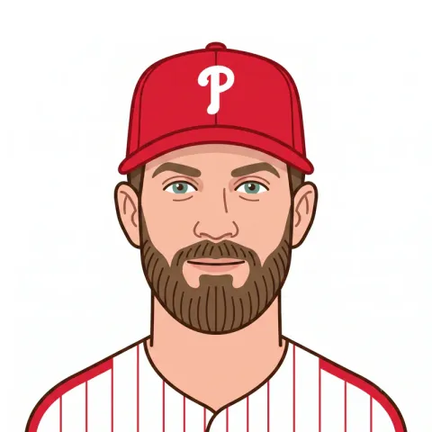 An illustrated portrait of Bryce Harper.