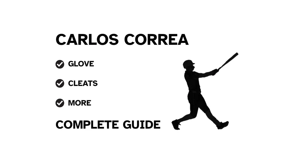 A guide to Carlos Correa's baseball gear, featuring his name and a showcase of his batting equipment.