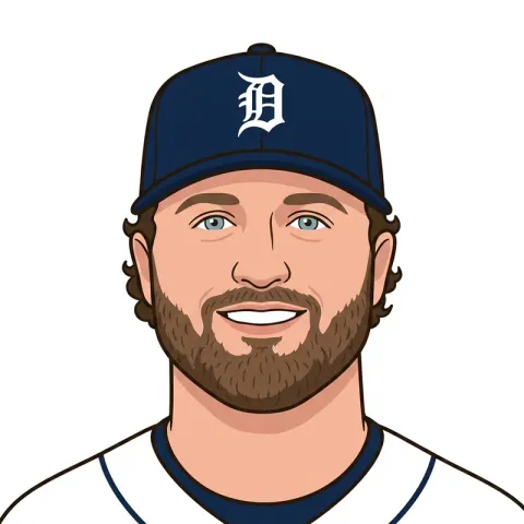 An illustrated portrait of Casey Mize.