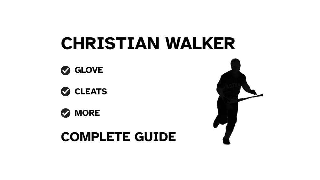 A guide to Christian Walker's batting gear, featuring his name and a showcase of his equipment.