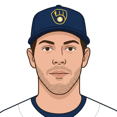 An illustrated portrait of Christian Yelich.