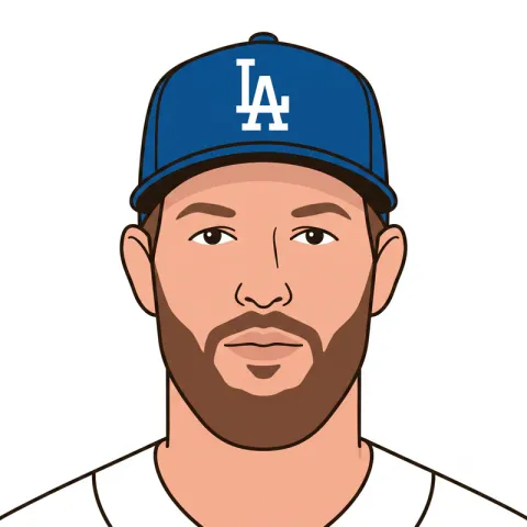 An illustrated portrait of Clayton Kershaw.