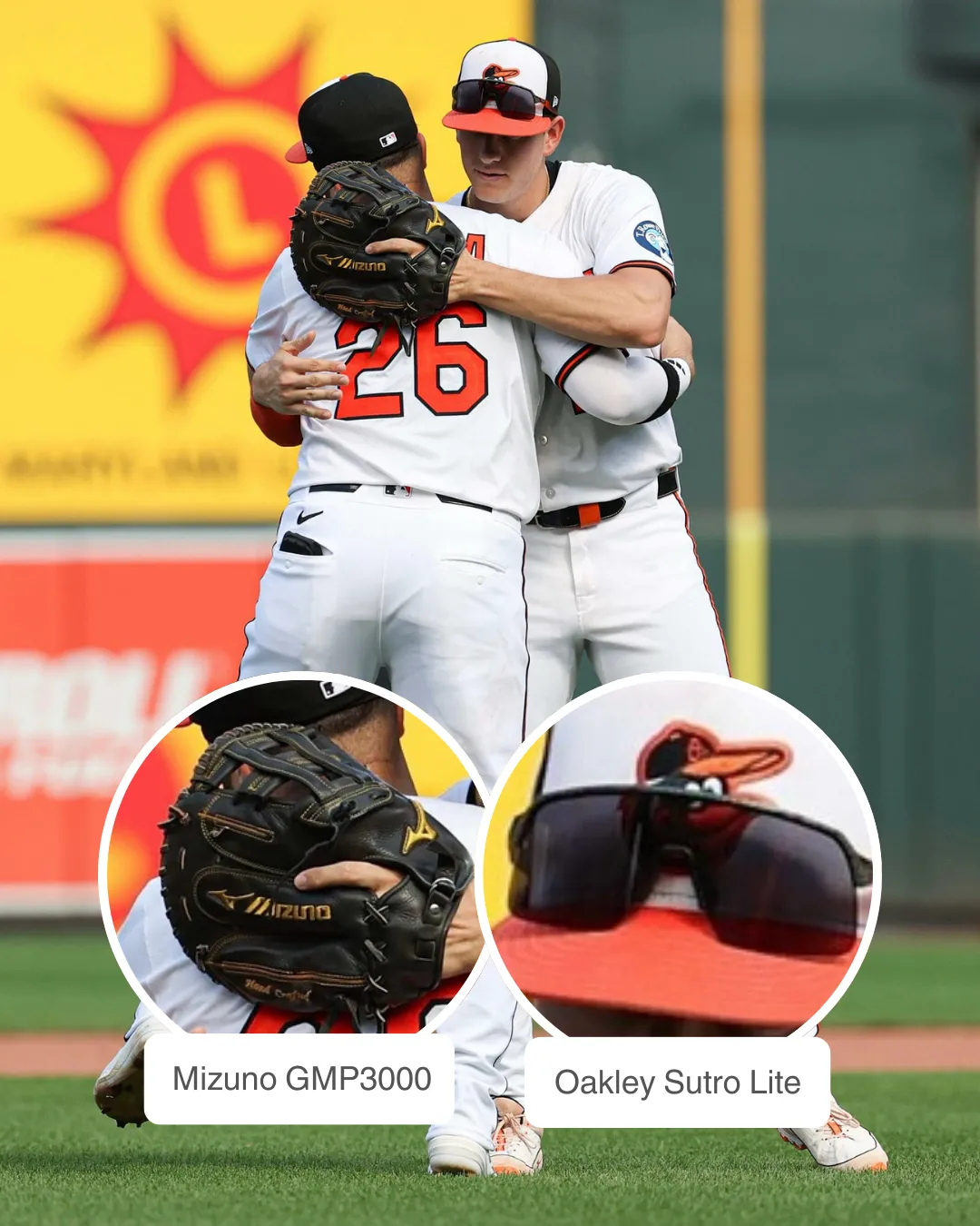 Coby Mayo wearing Mizuno GMP3000, Mizuno 9-Spike Ambition 3 and Oakley Sutro Lite