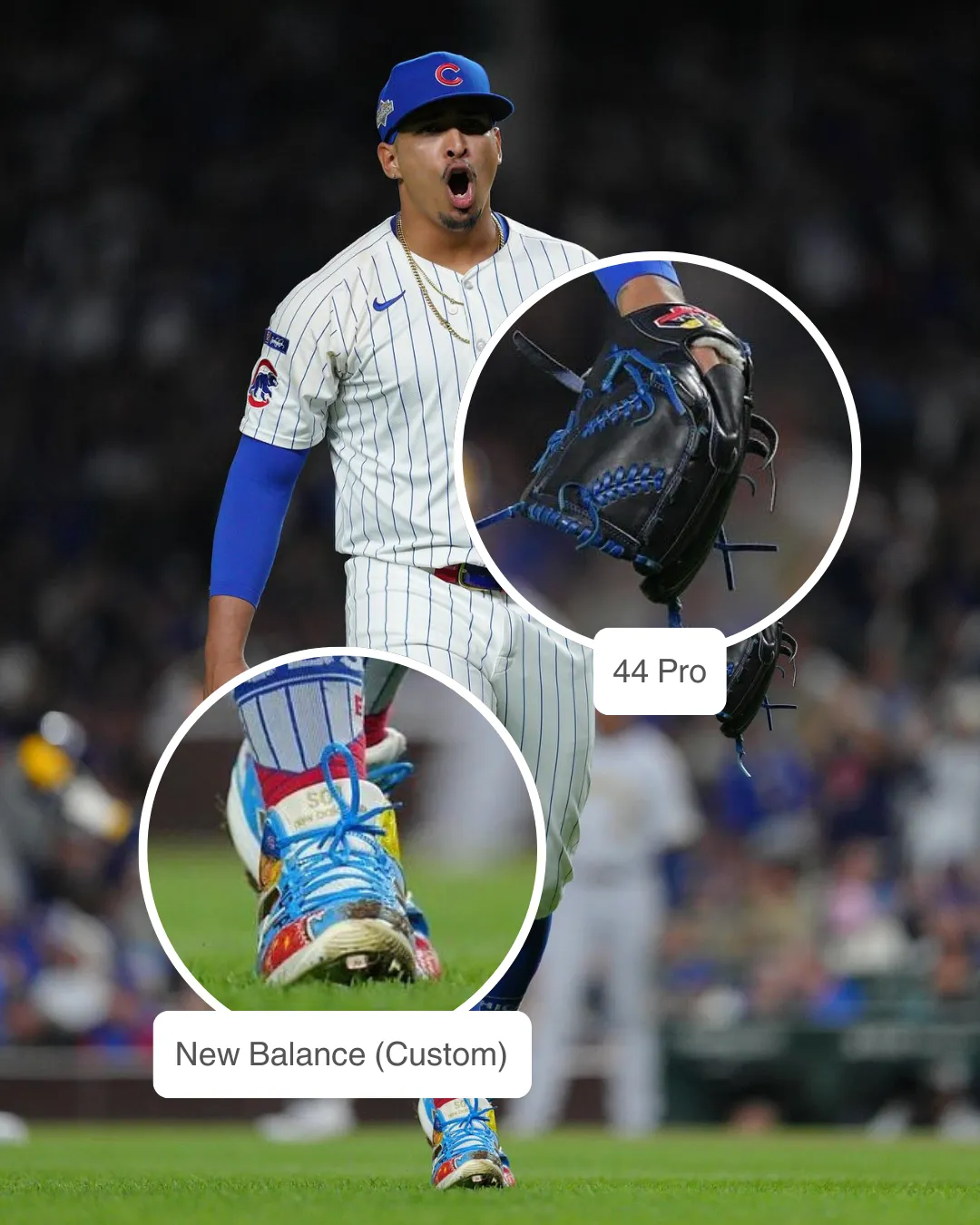 Daniel Palencia wearing 44 Pro glove and New Balance cleats