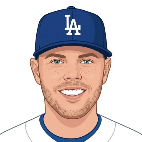 An illustrated portrait of Freddie Freeman.