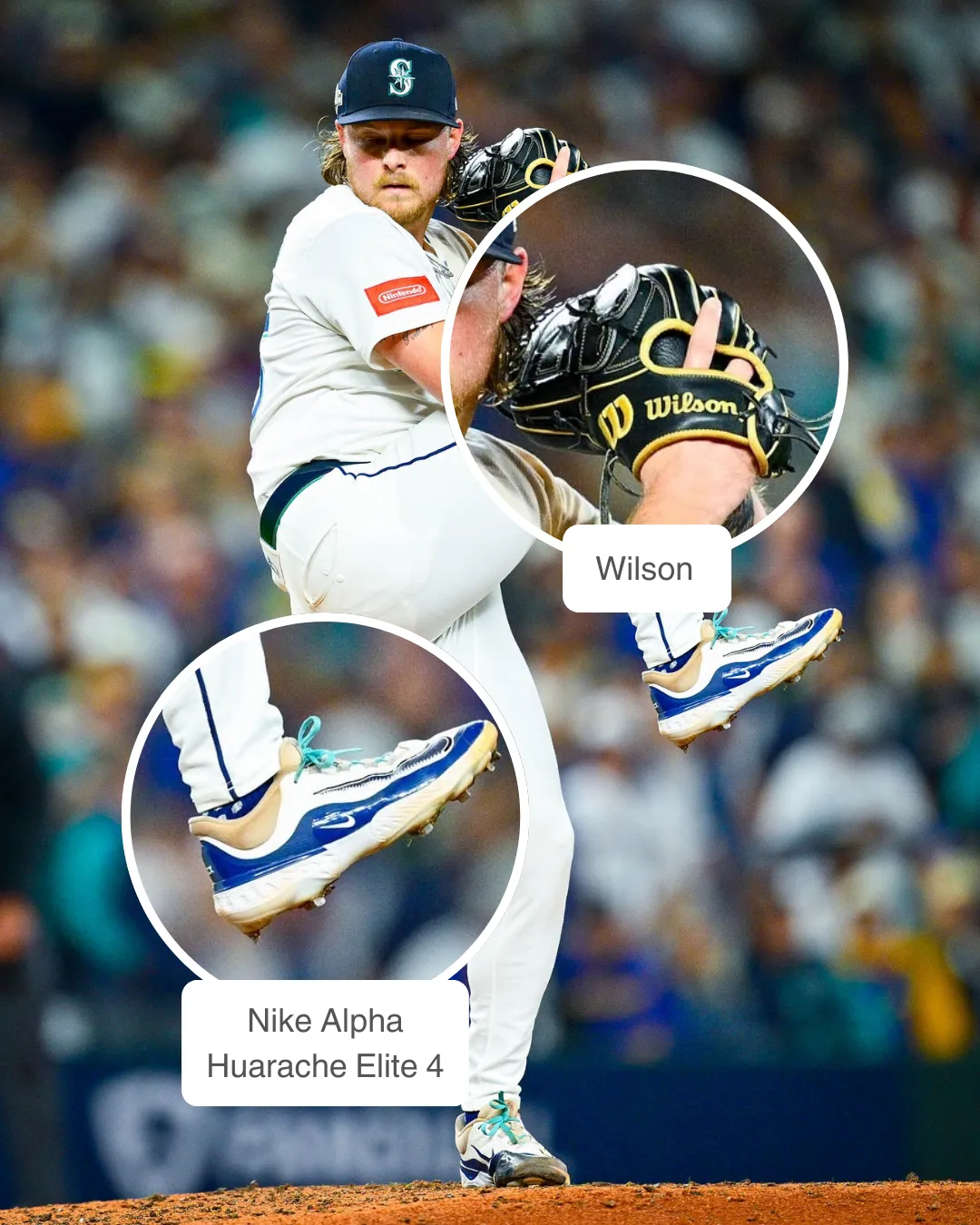 Gabe Speier wearing Wilson glove and Nike cleats