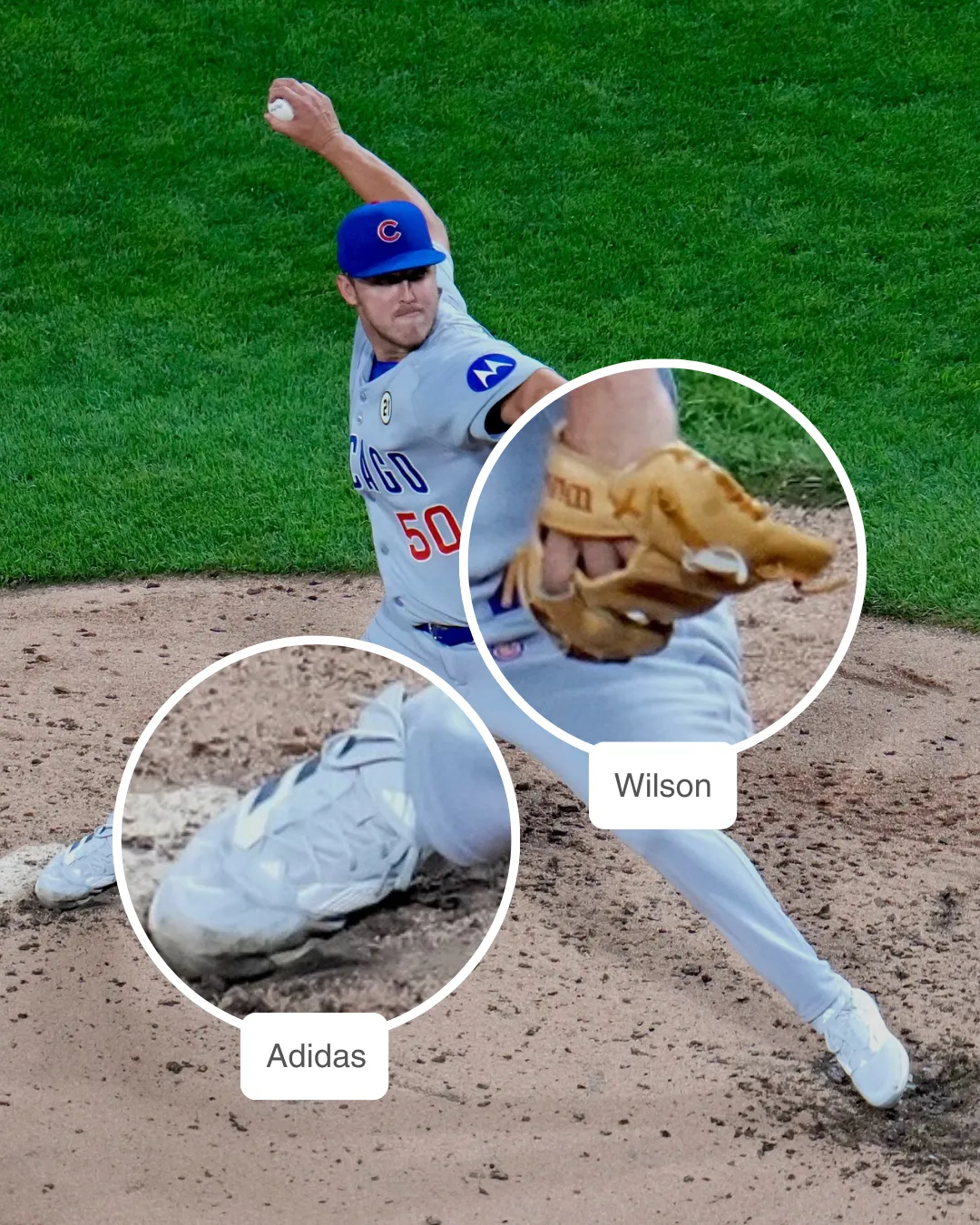 Jameson Taillon wearing Wilson glove and Adidas cleats