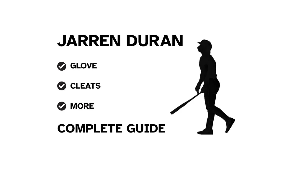Jarren Duran in his Boston Red Sox uniform, featuring his signature Bruce Bolt gear and Victus equipment.