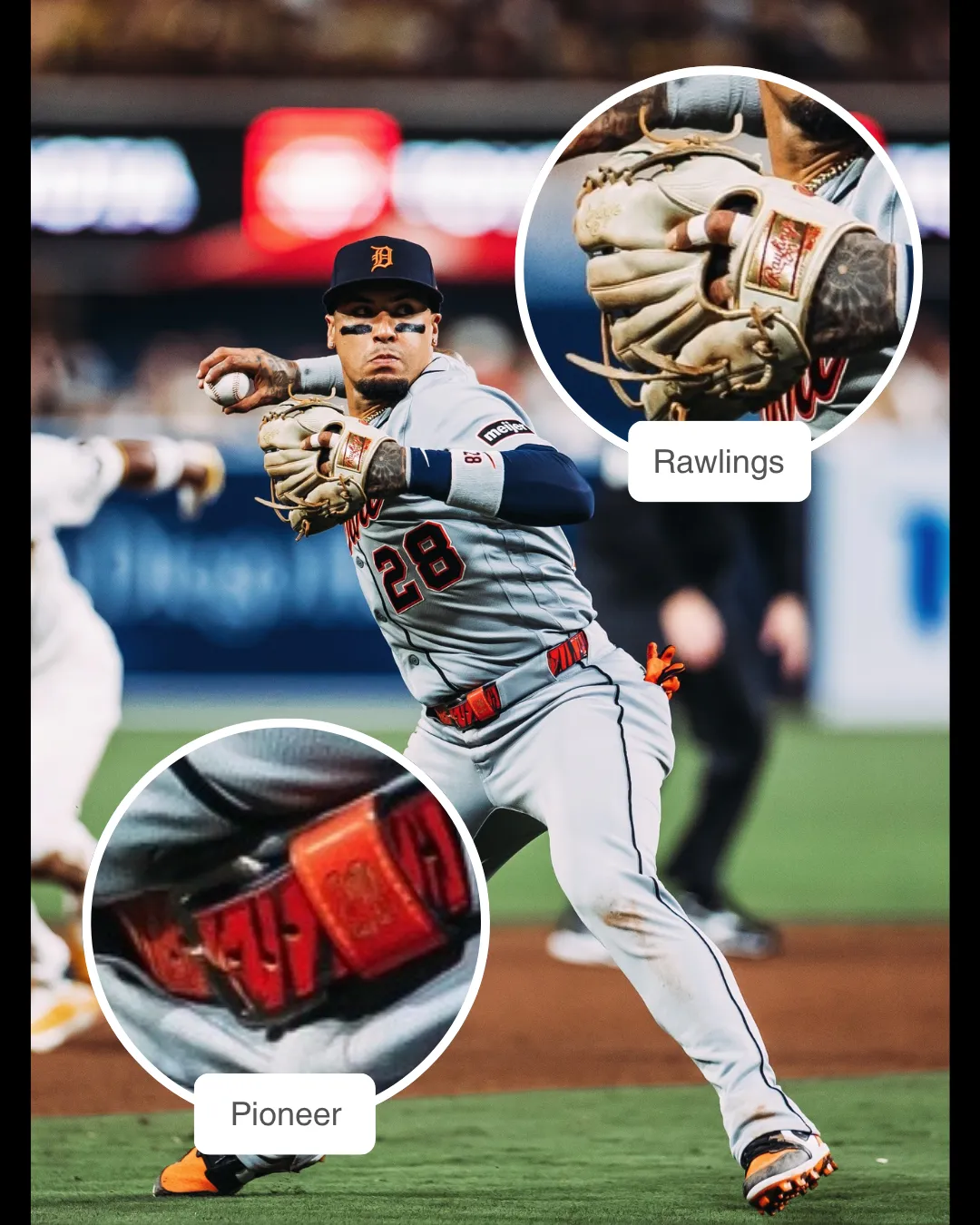 Javier Báez fielding with his Rawlings glove and Nike Jordan 1 Retro cleats