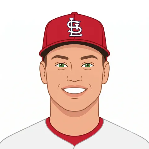 Illustrated portrait of JJ Wetherholt wearing a St. Louis Cardinals cap.