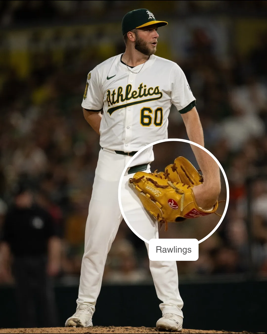 Justin Sterner showcasing his Rawlings glove