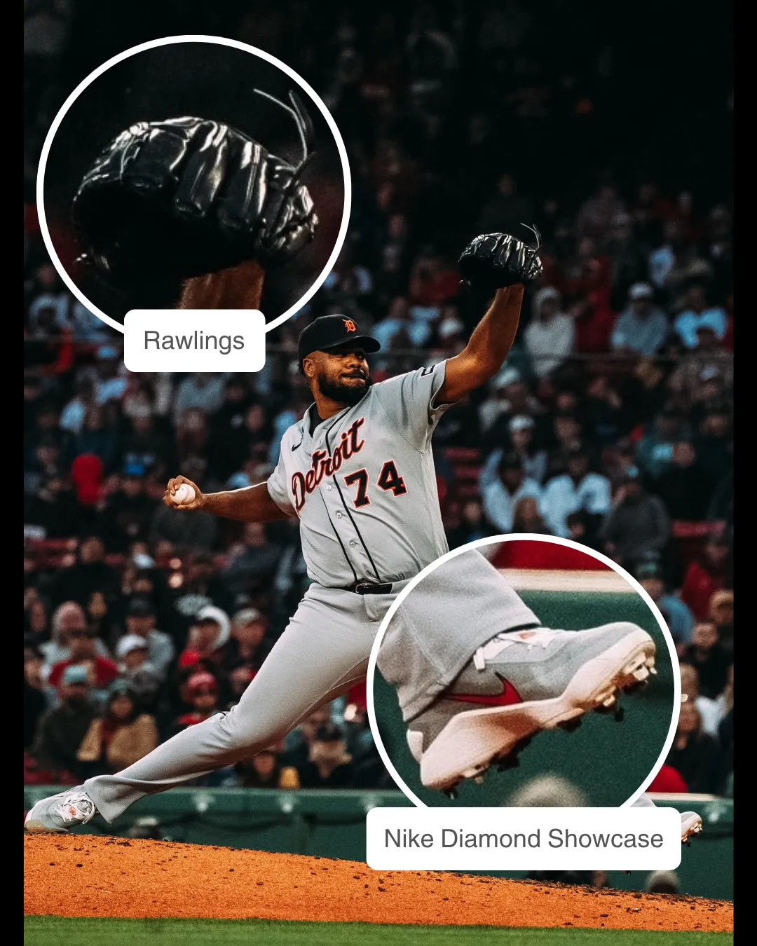 Kenley Jansen showcasing his Glove and Cleats