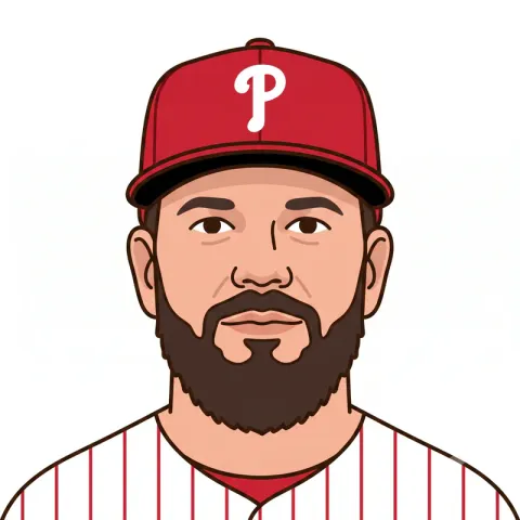 An illustrated portrait of Kyle Schwarber.