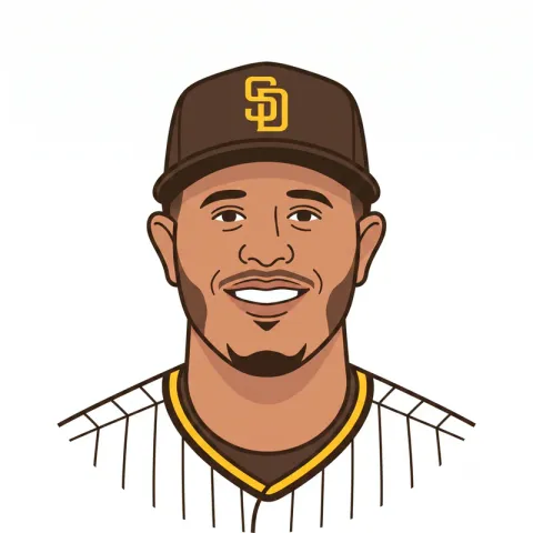 An illustrated portrait of Manny Machado.