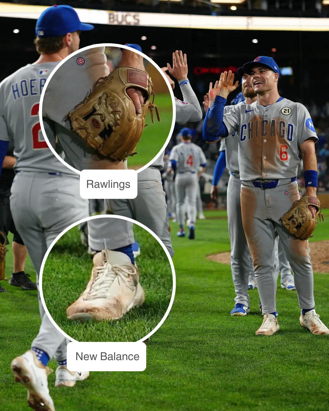 Matt Shaw wearing Rawlings glove and New Balance cleats