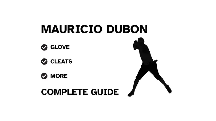 A guide to Mauricio Dubón's baseball gear, featuring his batting and a showcase of his equipment.