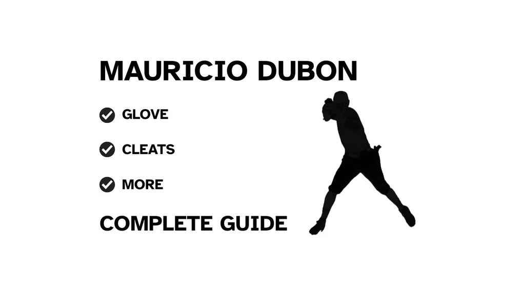 A guide to Mauricio Dubón's baseball gear, featuring his batting and a showcase of his equipment.