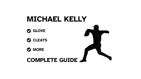 A guide to Michael Kelly's baseball gear, featuring his pitching and a showcase of his equipment.