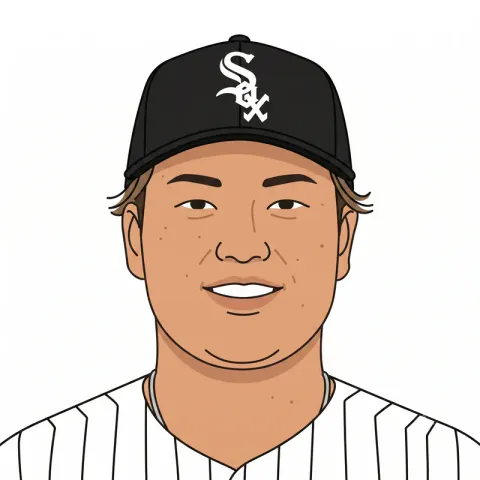 Illustrated portrait of Munetaka Murakami wearing a Chicago White Sox cap.