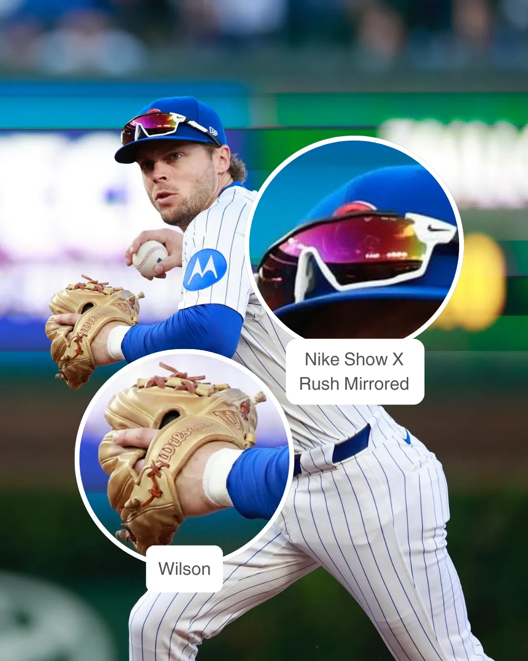 Nico Hoerner wearing Wilson glove and Nike cleats