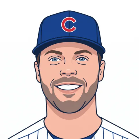An illustrated portrait of Nico Hoerner.