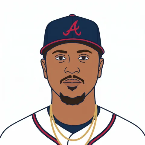 An illustrated portrait of Ozzie Albies.