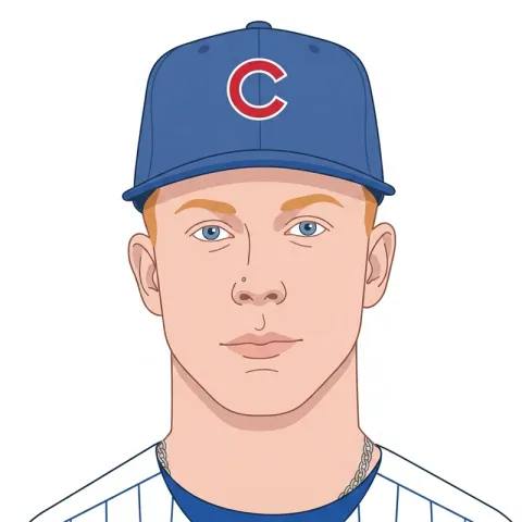 An illustrated portrait of Pete Crow-Armstrong.