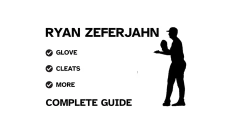 A guide to Ryan Zeferjahn's baseball gear, featuring his name and a showcase of his equipment.