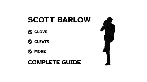 A guide to Scott Barlow's pitching gear, featuring his name and a showcase of his equipment.