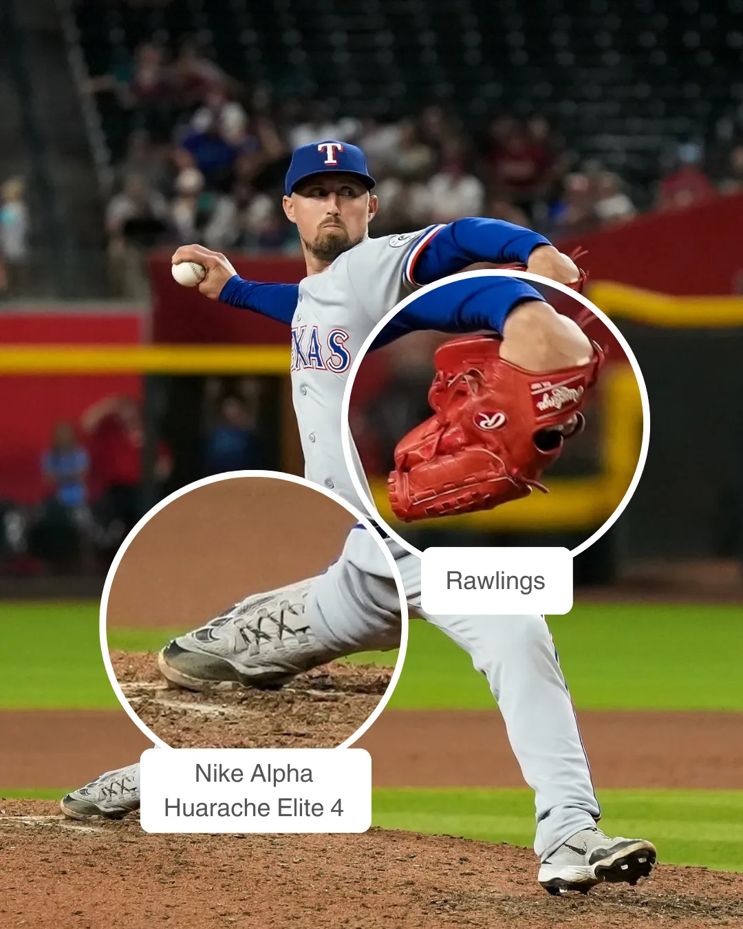 Shawn Armstrong wearing Rawlings glove and Nike cleats