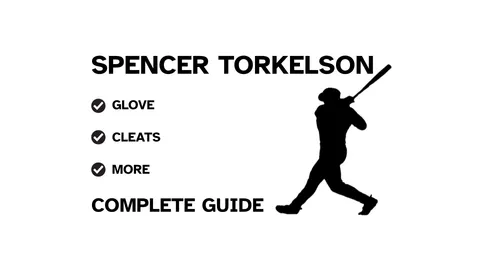 A guide to Spencer Torkelson's baseball gear, featuring his name and a showcase of his equipment.