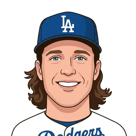 An illustrated portrait of Tyler Glasnow.