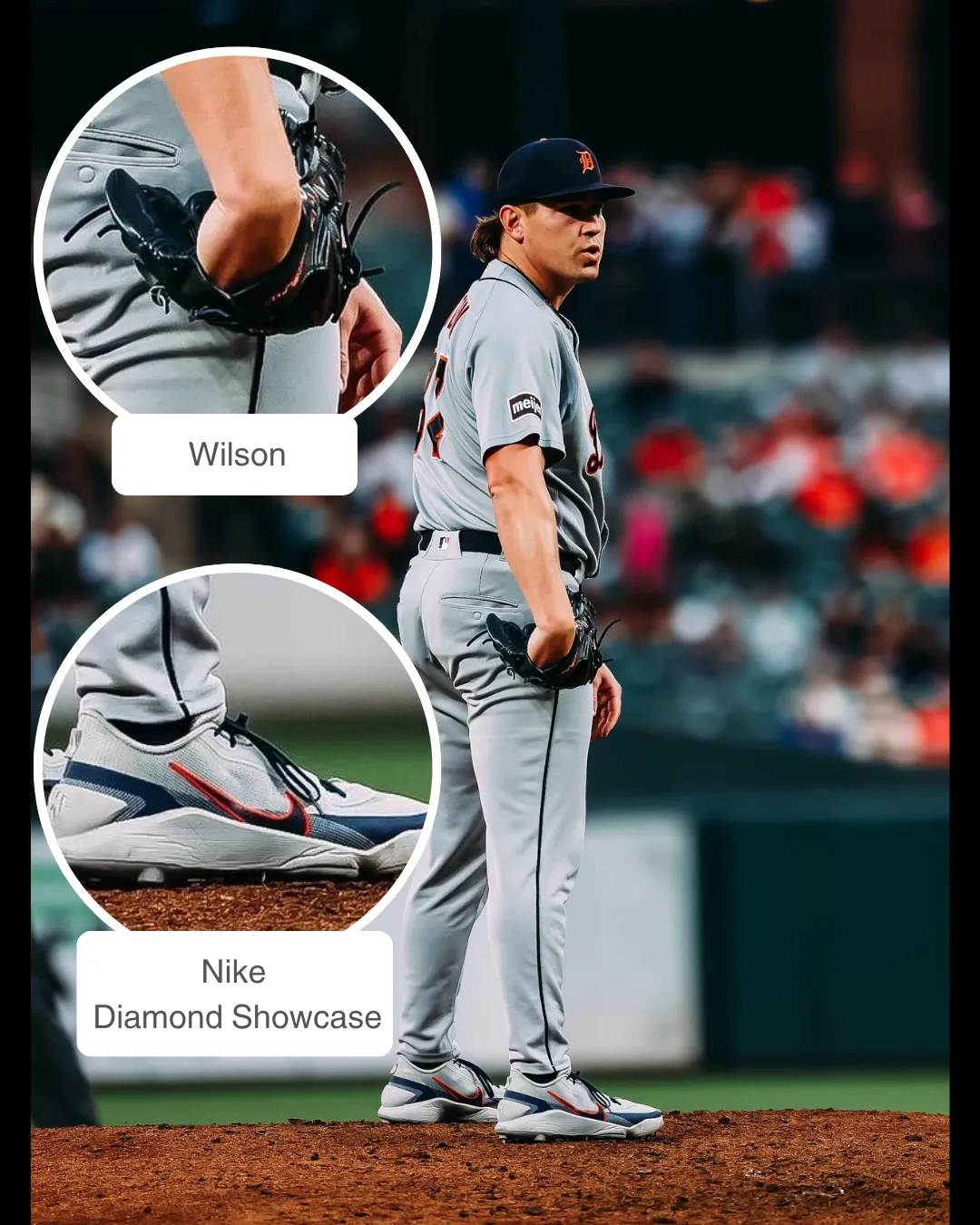 Tyler Holton showcasing his Glove and Cleats
