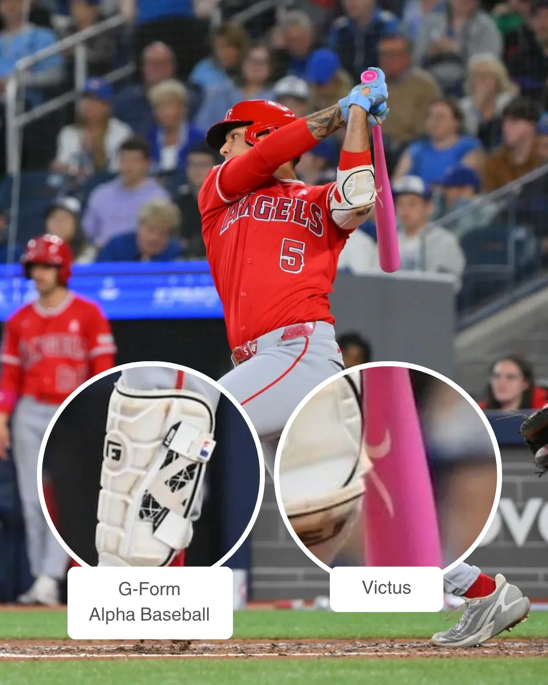 Vaughn Grissom showcasing his Victus bat and Under Armour batting gloves