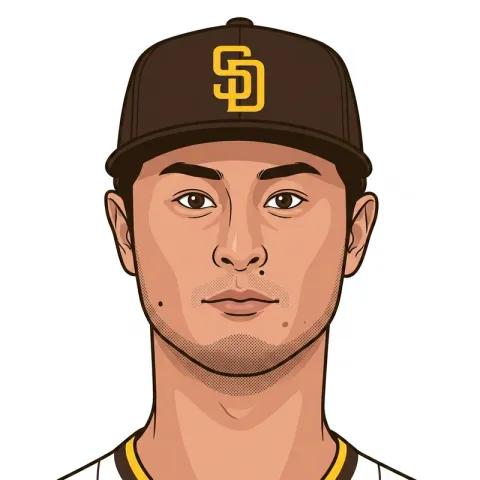 An illustrated portrait of Yu Darvish.