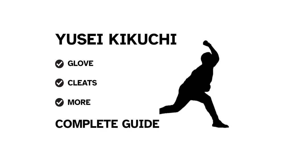 A guide to Yusei Kikuchi's baseball gear, featuring his name and a showcase of his equipment.