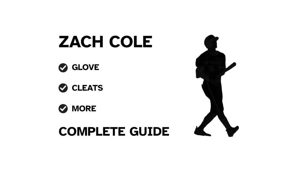 A guide to Zach Cole's batting gear, featuring his name and a showcase of his equipment.