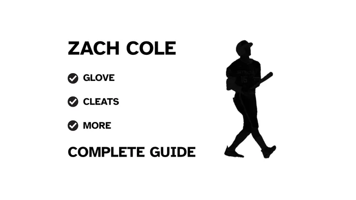 A guide to Zach Cole's batting gear, featuring his name and a showcase of his equipment.