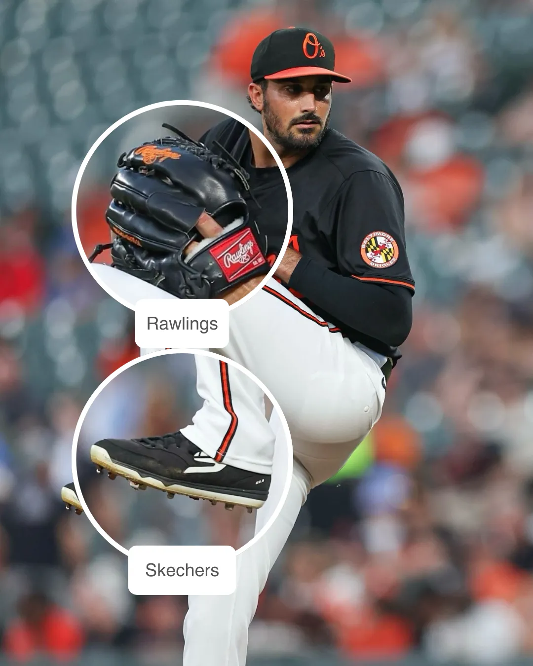 Zach Eflin wearing Rawlings Glove and Skechers Cleats